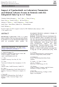 Cover page: Impact of Upadacitinib on Laboratory Parameters and Related Adverse Events in Patients with RA: Integrated Data Up to 6.5 Years.