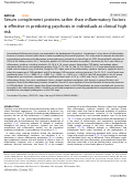 Cover page: Serum complement proteins rather than inflammatory factors is effective in predicting psychosis in individuals at clinical high risk