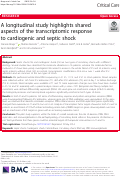 Cover page: A longitudinal study highlights shared aspects of the transcriptomic response to cardiogenic and septic shock