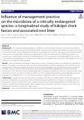 Cover page: Influence of management practice on the microbiota of a critically endangered species: a longitudinal study of kākāpō chick faeces and associated nest litter