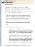Cover page: Quantitative MRI of articular cartilage and its clinical applications