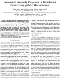 Cover page: Automated Anomaly Detection in Distribution Grids Using µPMU Measurements