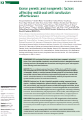 Cover page: Donor genetic and non-genetic factors affecting red blood cell transfusion effectiveness