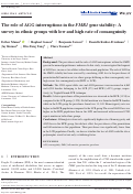 Cover page: The role of AGG interruptions in the FMR1 gene stability: A survey in ethnic groups with low and high rate of consanguinity