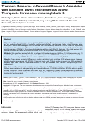 Cover page: Treatment Response in Kawasaki Disease Is Associated with Sialylation Levels of Endogenous but Not Therapeutic Intravenous Immunoglobulin G