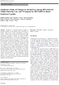 Cover page: Qualitative Study of Changes in Alcohol Use Among HIV-Infected Adults Entering Care and Treatment for HIV/AIDS in Rural Southwest Uganda