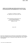 Cover page: Effect of outside air ventilation rate on VOC concentrations and 
emissions in a call center