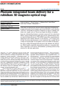 Cover page: Photonic integrated beam delivery for a rubidium 3D magneto-optical trap.