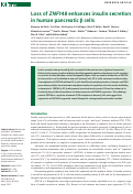 Cover page: Loss of ZNF148 enhances insulin secretion in human pancreatic β cells