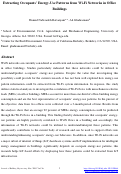 Cover page: Extracting Occupants’ Energy-Use Patterns from Wi-Fi Networks in Office Buildings