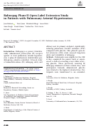 Cover page: Ralinepag Phase&nbsp;II Open-Label Extension Study in Patients with Pulmonary Arterial Hypertension.