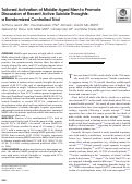 Cover page: Tailored Activation of Middle-Aged Men to Promote Discussion of Recent Active Suicide Thoughts: a Randomized Controlled Trial