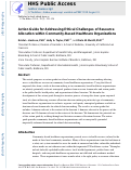 Cover page: Action Guide for Addressing Ethical Challenges of Resource Allocation Within Community-Based Healthcare Organizations.