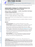 Cover page: Implementation Challenges for a Multisite Advance Care Planning Pragmatic Trial: Lessons Learned.