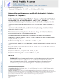 Cover page: Maternal serum metabolome and traffic-related air pollution exposure in pregnancy