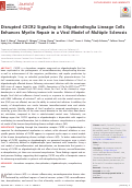 Cover page: Disrupted CXCR2 Signaling in Oligodendroglia Lineage Cells Enhances Myelin Repair in a Viral Model of Multiple Sclerosis.