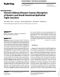 Cover page: Chronic Kidney Disease Causes Disruption of Gastric and Small Intestinal Epithelial Tight Junction