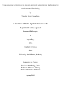 Cover page: Using outcomes to inform social decision-making in schizophrenia: Implications for motivation and functioning