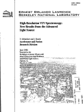 Cover page: High-Resolution VUV Spectroscopy: New Results from the Advanced Light Source