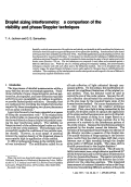 Cover page: Droplet sizing interferometry: a comparison of the visibility and phase/Doppler techniques.