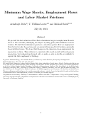 Cover page: Minimum Wage Shocks, Employment Flows and Labor Market Frictions