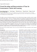 Cover page: Neural Encoding and Representation of Time for Sensorimotor Control and Learning