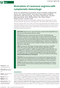 Cover page: Biomarkers of cavernous angioma with symptomatic hemorrhage