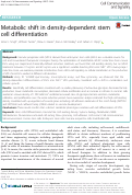 Cover page: Metabolic shift in density-dependent stem cell differentiation.