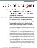 Cover page: Retinal Defocus and Form-Deprivation Exposure Duration Affects RPE BMP Gene Expression