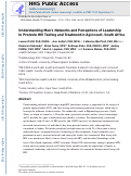 Cover page: Understanding men’s networks and perceptions of leadership to promote HIV testing and treatment in Agincourt, South Africa