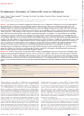 Cover page: Evolutionary Genomics of Salmonella enterica Subspecies