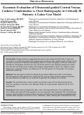 Cover page: Economic Evaluation of Ultrasound-guided Central Venous Catheter Confirmation vs Chest Radiography in Critically Ill Patients: A Labor Cost Model