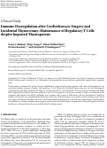 Cover page: Immune Dysregulation after Cardiothoracic Surgery and Incidental Thymectomy: Maintenance of Regulatory T Cells despite Impaired Thymopoiesis