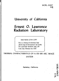 Cover page: THERMAL CHARACTERISTICS OF A 150 KW ARC IMAGE SYSTEM