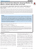 Cover page: Marine Protected Area Networks: Assessing Whether the Whole Is Greater than the Sum of Its Parts