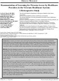 Cover page: Documentation of Screening for Firearm Access by Healthcare Providers in the Veterans Healthcare System:  A Retrospective Study