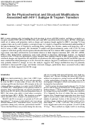 Cover page: On the Physicochemical and Structural Modifications Associated with HIV-1 Subtype B Tropism Transition