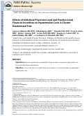 Cover page: Effects of Individual Physician-Level and Practice-Level Financial Incentives on Hypertension Care: A Randomized Trial