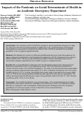 Cover page: Impacts of the Pandemic on Social Determinants of Health in an Academic Emergency Department