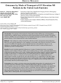 Cover page: Outcomes by Mode of Transport of ST Elevation MI Patients in the United Arab Emirates