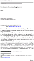 Cover page: Erratum to: An optimal gap theorem