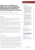 Cover page: Application of CRISPR-Based Human and Bacterial Ribosomal RNA Depletion for SARS-CoV-2 Shotgun Metagenomic Sequencing