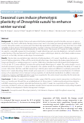 Cover page: Seasonal cues induce phenotypic plasticity of Drosophila suzukii to enhance winter survival