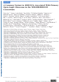 Cover page: A Common Variant in MIR182 Is Associated With Primary Open-Angle Glaucoma in the NEIGHBORHOOD ConsortiumAssociation of miR-182 and POAG in NEIGHBORHOOD