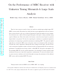 Cover page: On the Performance of MRC Receiver with Unknown Timing Mismatch-A Large Scale Analysis