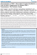 Cover page: Characteristics of HIV-1 Discordant Couples Enrolled in a Trial of HSV-2 Suppression to Reduce HIV-1 Transmission: The Partners Study