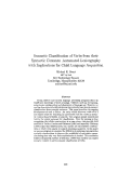 Cover page: Semantic Classifcation of verbs from their Syntactic Contexts: Automated Lexicography with Implications for Child Language Acquisition