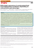 Cover page: Differential expression of cerebrospinal fluid neuroinflammatory mediators depending on osteoarthritis pain phenotype