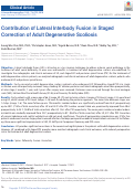 Cover page: Contribution of Lateral Interbody Fusion in Staged Correction of Adult Degenerative Scoliosis.