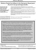 Cover page: Diabetes Patient Surveillance in the Emergency Department: Proof of Concept and Opportunities